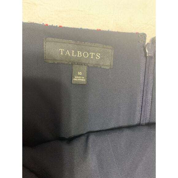 Talbots Tweed Knee Length Lined Pencil Skirt Crest Buttons Career Preppy 16 NWOT - Picture 6 of 9